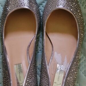 INC International Concepts Silver Blingy Heels Size 10 LIKE NEW